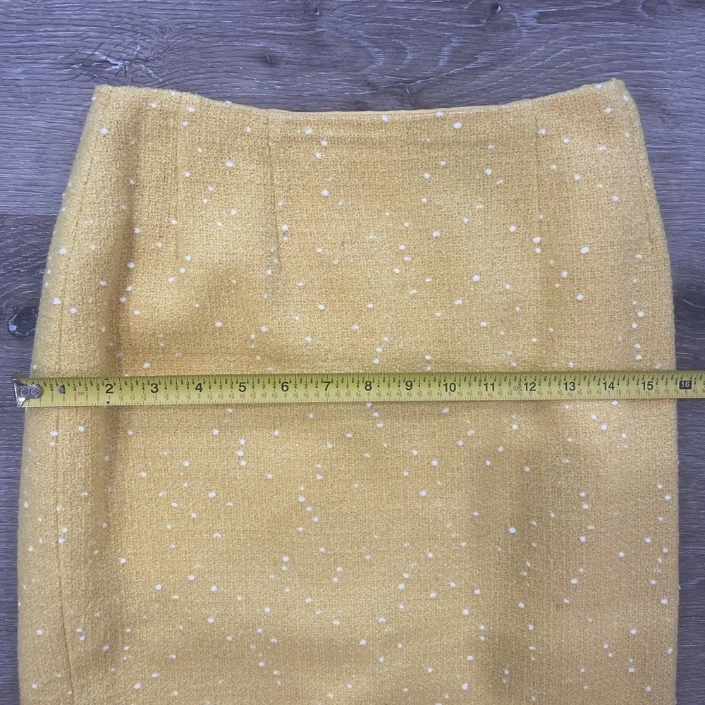 Carlisle Vintage Wool Pencil Skirt Yellow Boucle Size Small